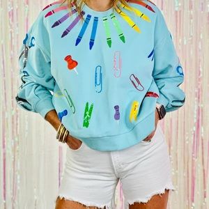 Queen of Sparkles school supplies sweatshirt